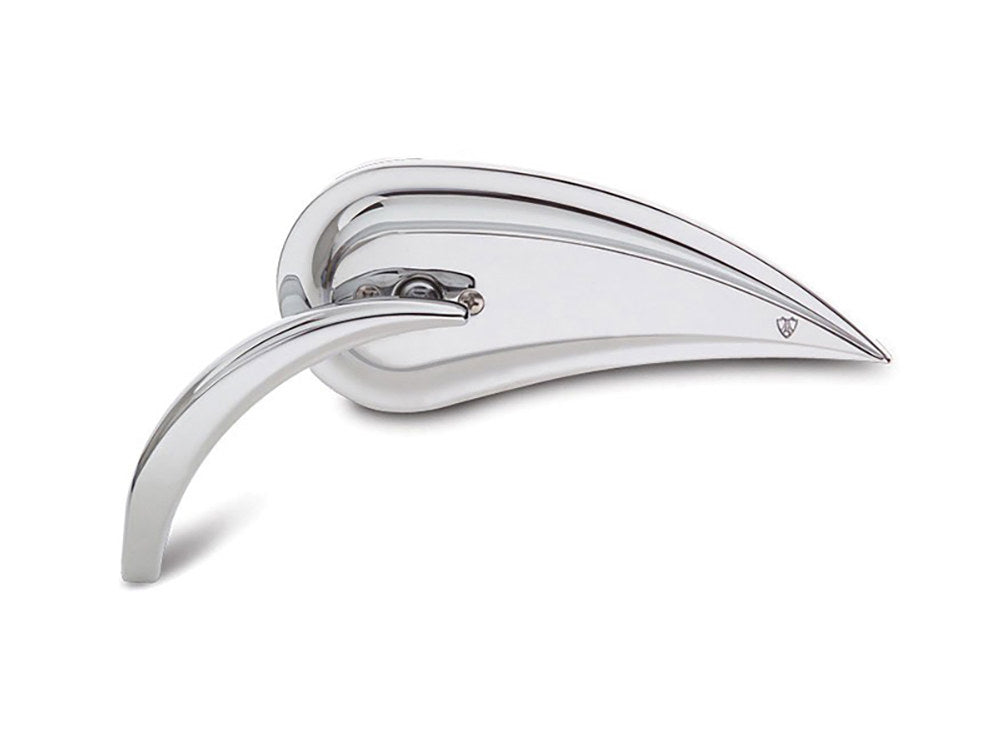 Rad III Teardrop Mirror with Die-Cast Stem – Chrome. Fits Right.