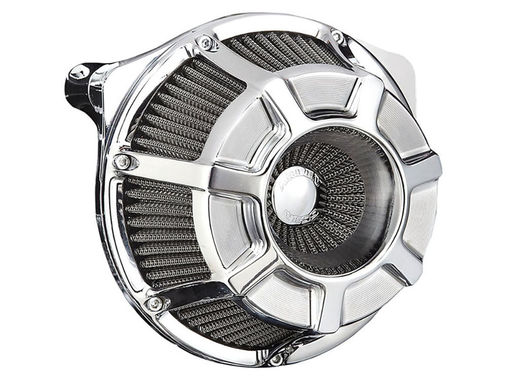 Beveled Air Cleaner Kit – Chrome. Fits Softail 2000-2015, Dyna 1999-2017, Touring 1999-2007 with CV Carb or Cable Operated Delphi EFI