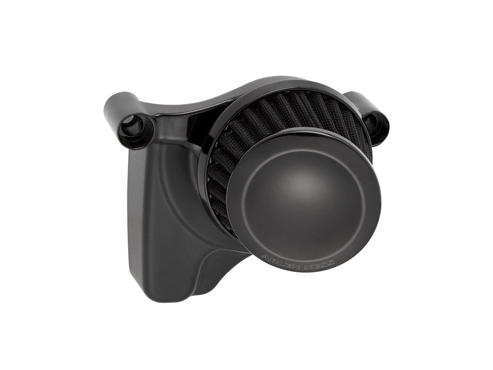 Mini 22° Air Cleaner Kit – Black. Fits Softail 2000-2015, Dyna 1999-2017, Touring 1999-2007 with CV Carb or Cable Operated Delphi EFI