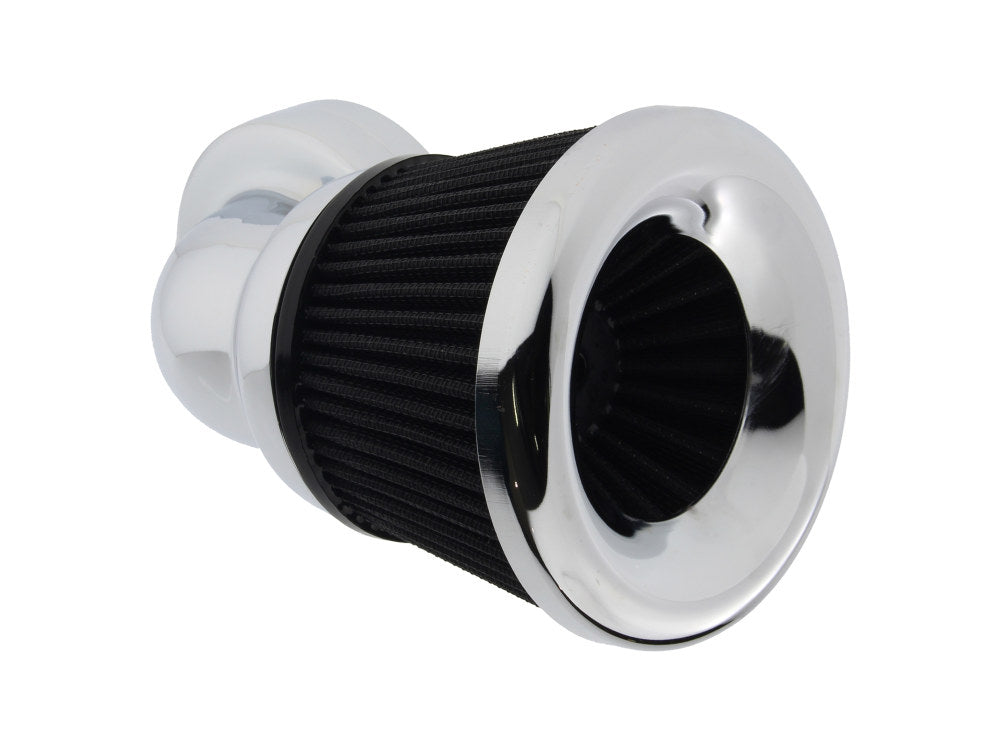 Velocity 90° Air Cleaner Kit – Chrome. Fits Touring 2008-2016, Softail 2016-2017, CVO Softail 2011-2017 & Dyna Low Rider S 2016-2017 with Throttle-by-Wire