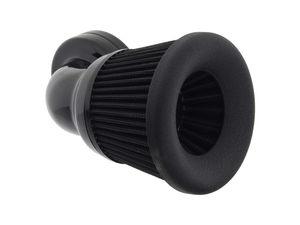Velocity 90° Air Cleaner Kit – Black. Fits Softail 2000-2015, Dyna 1999-2017, Touring 1999-2007 with CV Carb or Cable Operated Delphi EFI