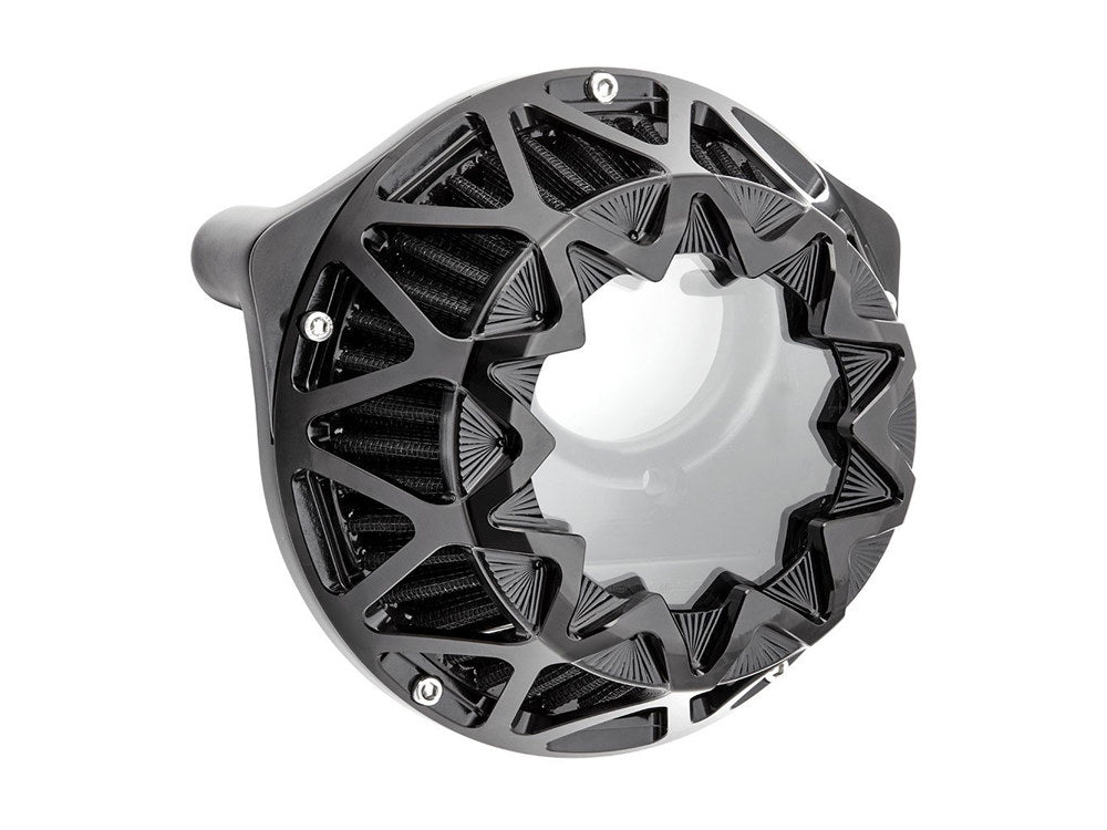 Crossfire Air Cleaner Kit – Black. Fits Softail 2000-2015, Dyna 1999-2017, Touring 1999-2007 with CV Carb or Cable Operated Delphi EFI