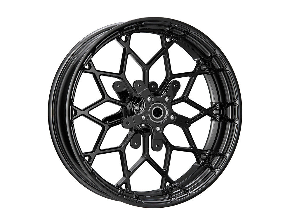 18in. x 5.5in. Fat Factory Prodigy Replica Wheel – Gloss Black. Fits most Touring 2008-2023 & Road King Special 2020up
