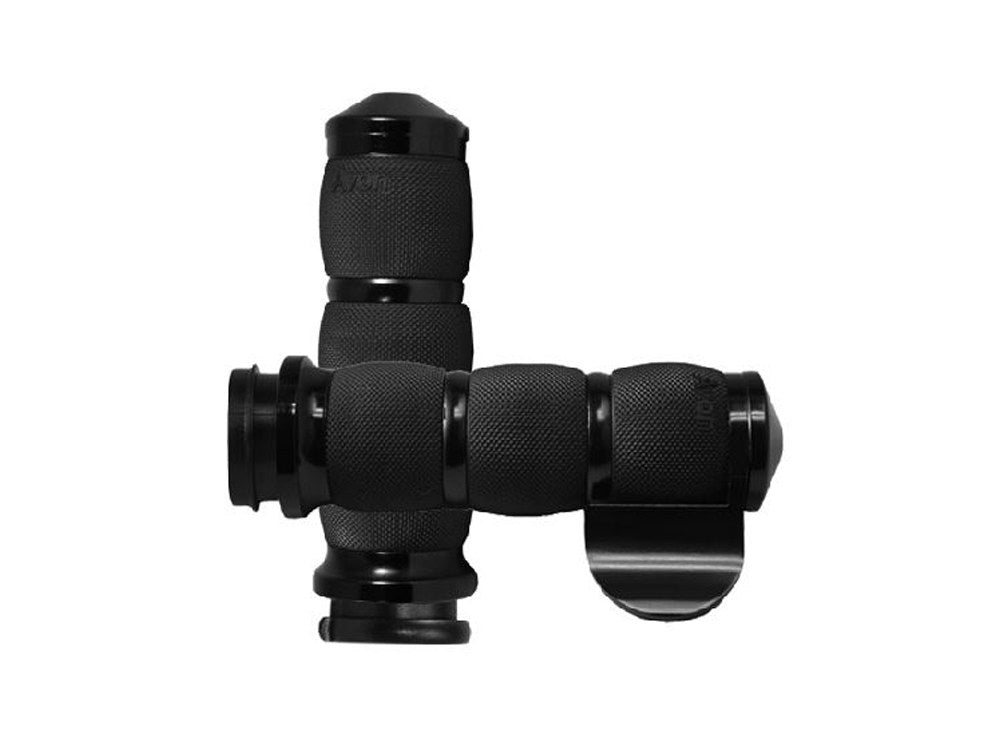 Air Cushion Handgrips with Throttle Boss – Black. Fits Big Twin 2008-2024 with Throttle-by-Wire