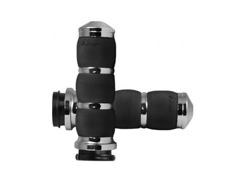 Air Cushion Handgrips – Chrome. Fits Big Twin 2008-2024 with Throttle-by-Wire