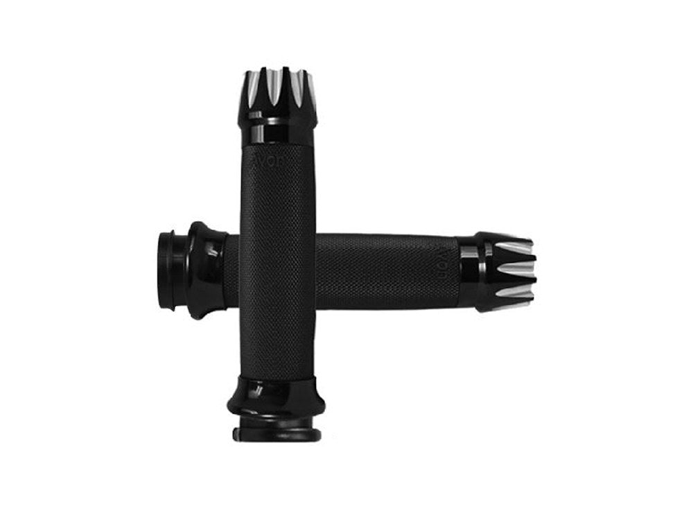 Excalibur Custom Contour Handgrips – Black. Fits Big Twin 2008-2024 with Throttle-by-Wire