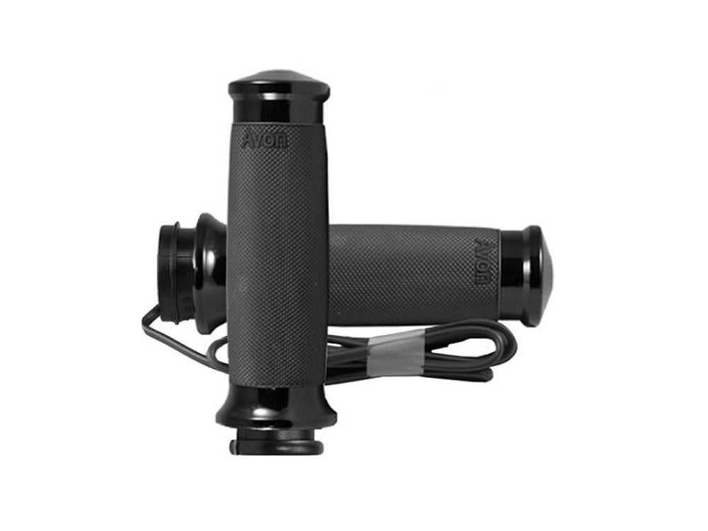 Heated Custom Contour Handgrips – Black. Fits Big Twin 2008-2024 with Throttle-by-Wire