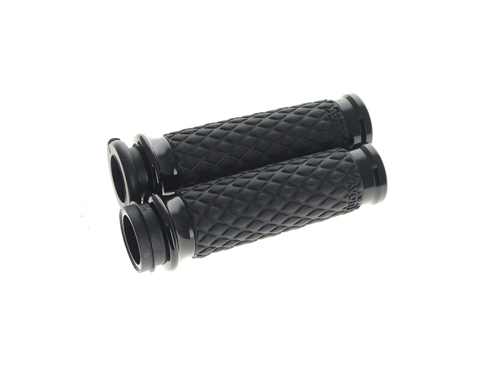 Diamond Contour Handgrips – Black. Fits Big Twin 2008-2024 with Throttle-by-Wire