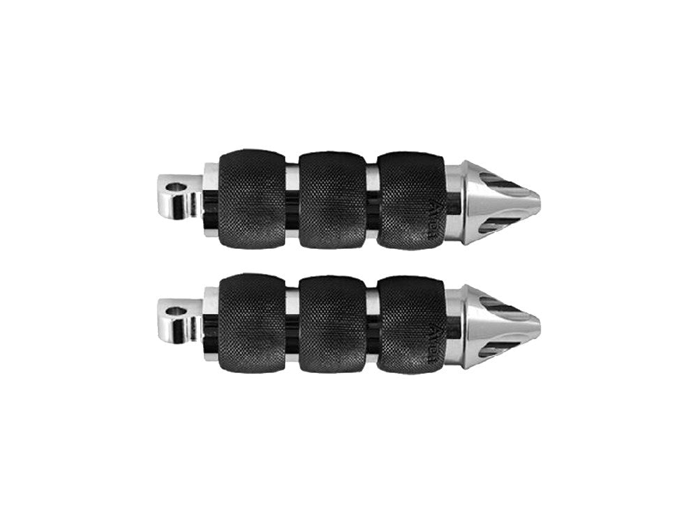 Spike Air Cushion Footpegs – Chrome. Fits H-D.