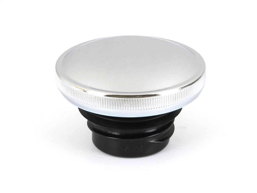 Right Hand Vented Screw-In Fuel Cap – Chrome. Fits H-D 1982-1995.