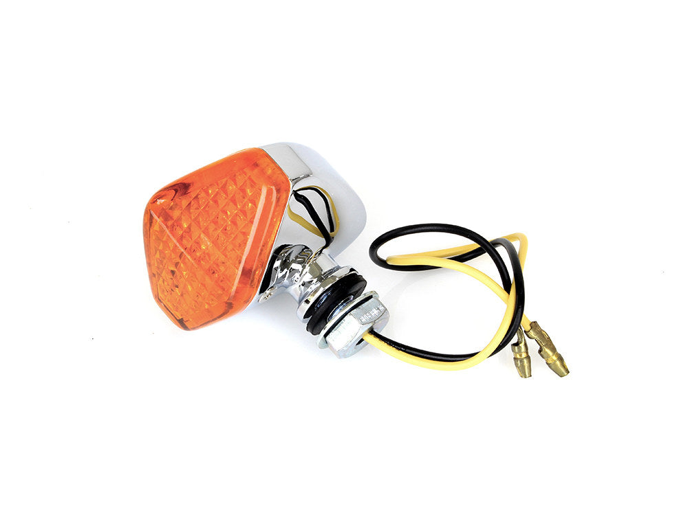 Mini Diamond LED Turn Signal with Amber Lense – Chrome.