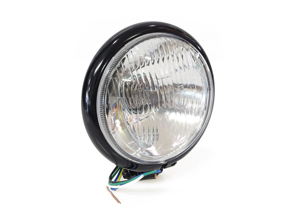5-3/4in. Batz Style Headlight with Bottom Mount – Black.