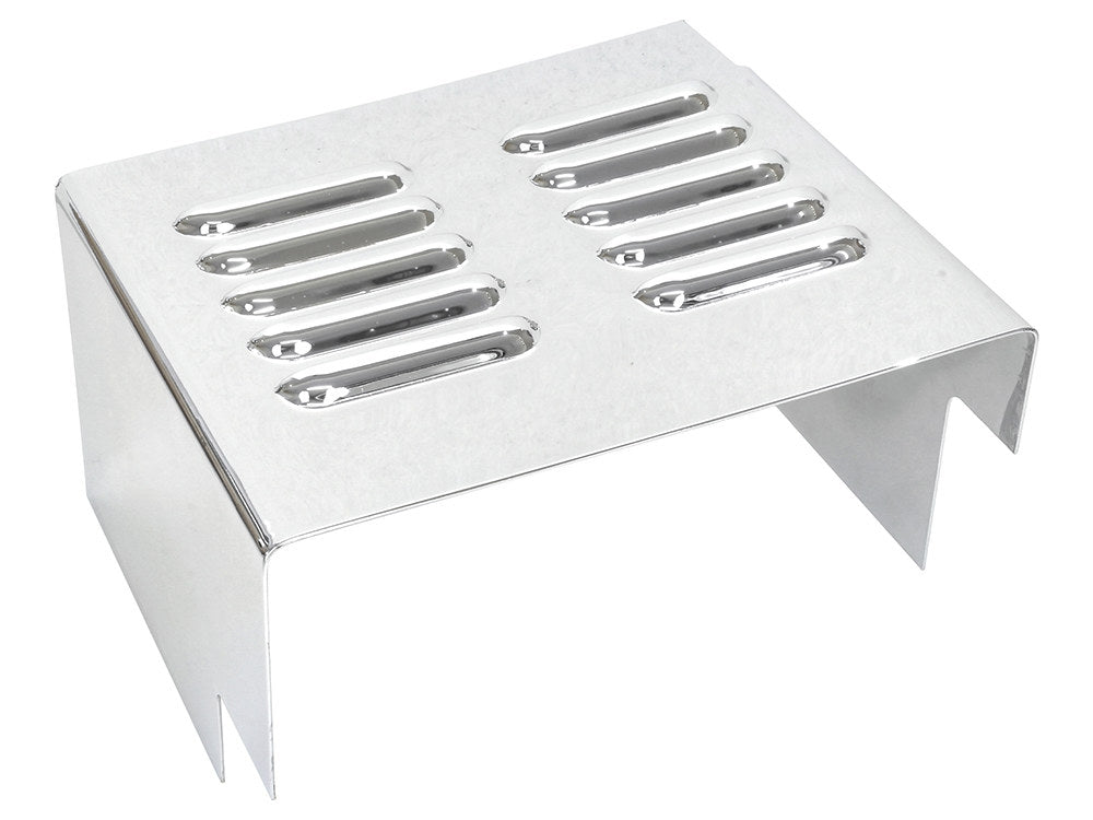 Louvered Battery Side Cover – Chrome. Fits FX 1973-1986 & Sportster 1982-2003.