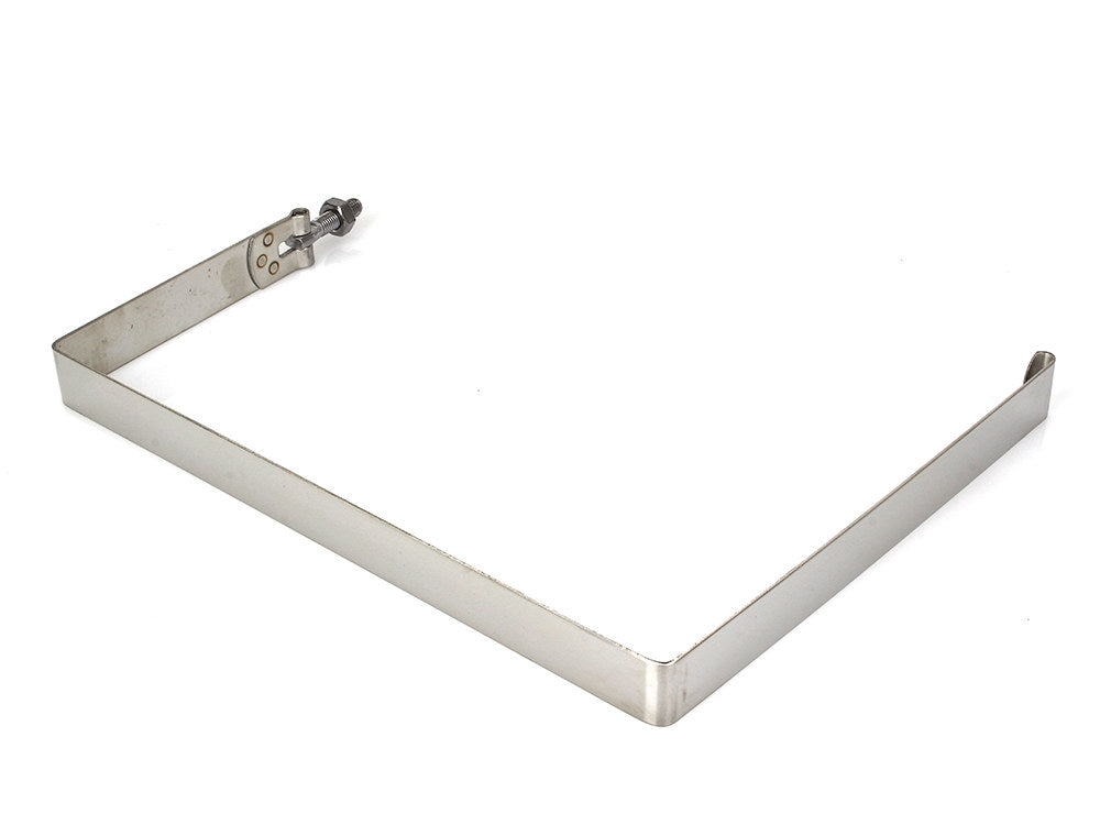 Battery Strap – Chrome. Fits FLH 1970-1984.