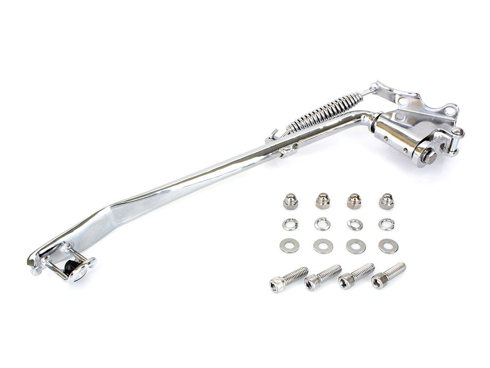 Jiffy Stand Kit – Chrome. Fits Softail 1989-2006 & Retro-Fits 4Spd Big Twin 1936-86