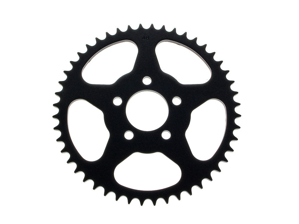 48 Tooth, Flat Steel Rear Chain Sprocket – Black. Fits Big Twin 2000up & Sportster 2000-2021.