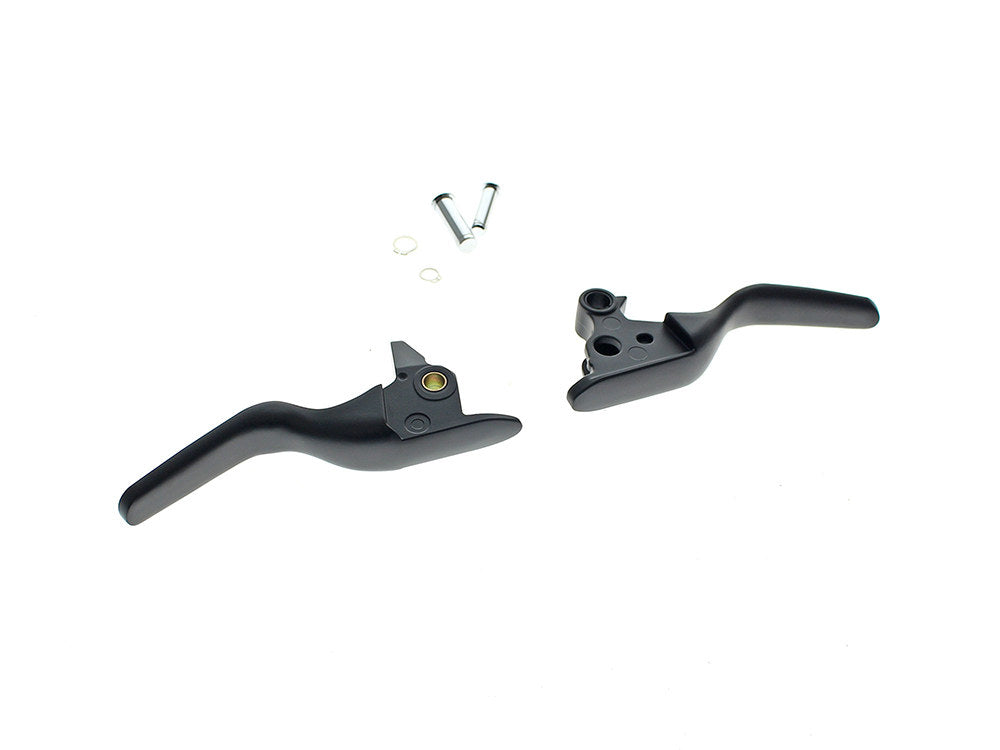 Smooth Shorty Hand Levers – Black. Fits Softail 2015-2024