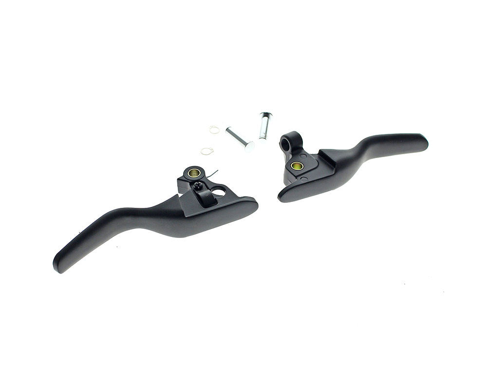 Smooth Shorty Hand Levers – Black. Fits Touring Most 2021-2024 with Cable Clutch