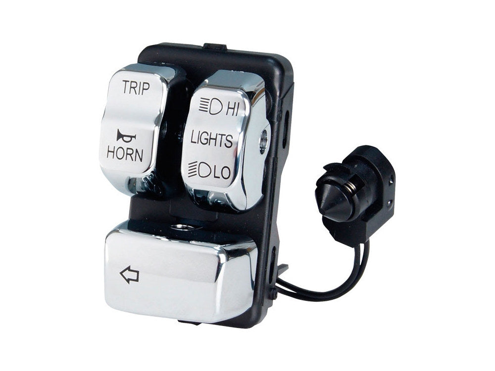Left Hand CanBus Handlebar Control Module – Chrome Switches. Fits Softail 2011-2024, Dyna 2012-2017 & Sportster 2014-2021