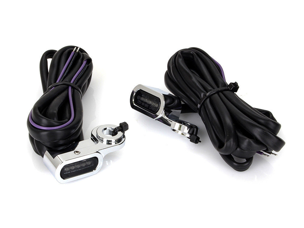 Under Perch Turn Signals – Chrome. Fits Softail S 2016-2017, V-Rod 2009-2017 & Touring 2009-2020 Models with Hydraulic Clutch.