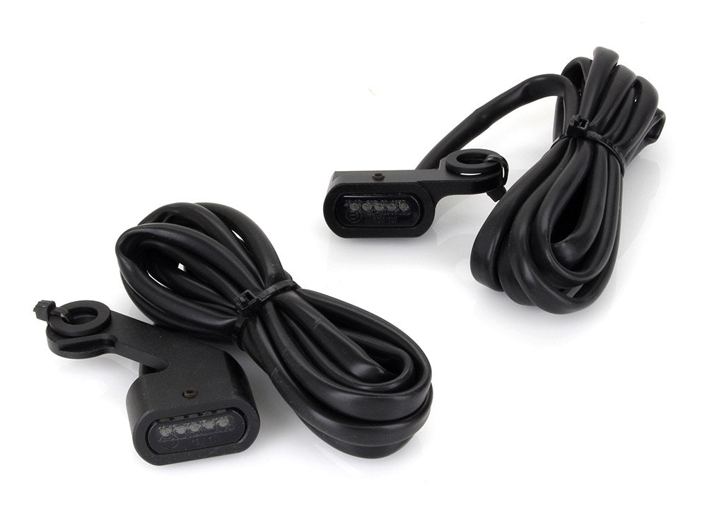 Under Perch Turn Signals – Black. Fits Softail 2015-2024 & Touring 2009-2023 Models with Cable Clutch.
