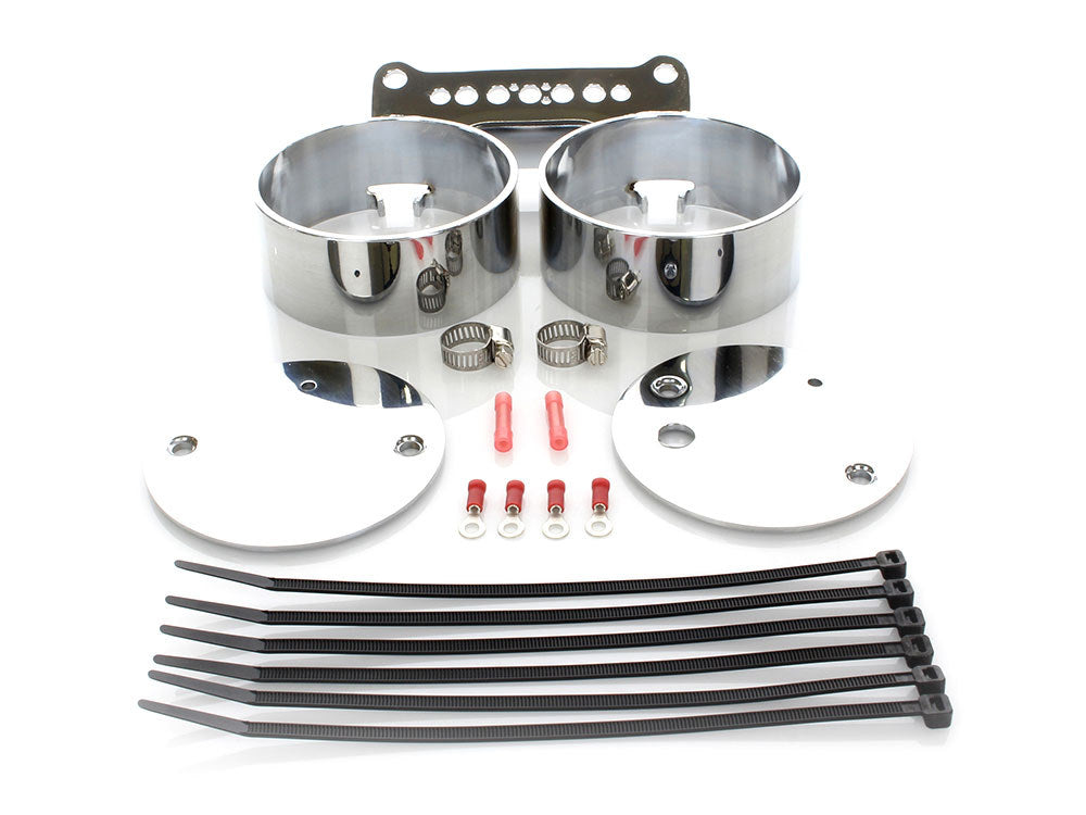 Dual Gauge Mount – Chrome. Fits Dyna 1995-2005 & Sportster 1995-2011.