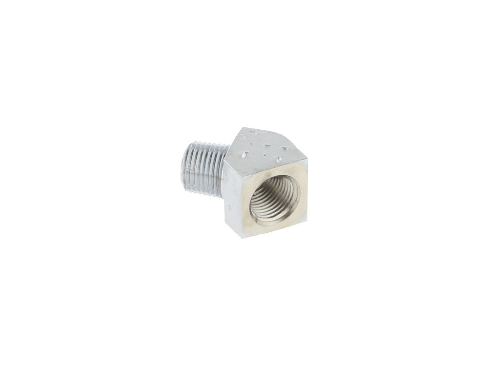 45 degree Elbow Oil Fitting with 1/8in. NPT Male Thread – Chrome.