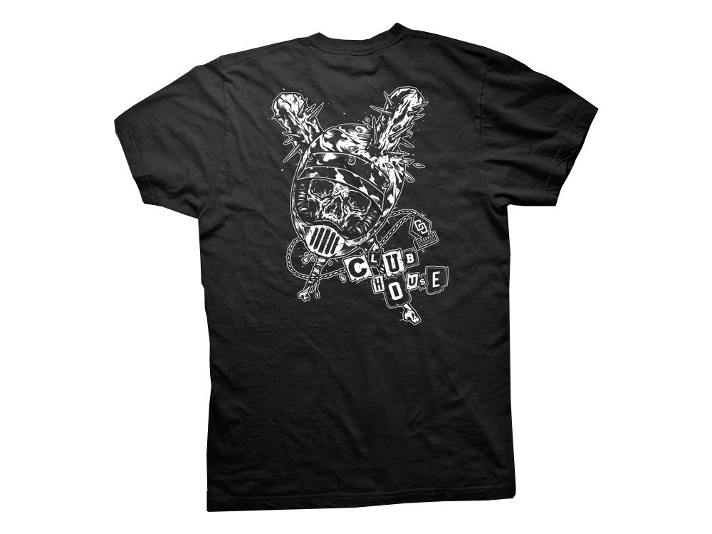 Crooked Clubhouse Black Damaged Short Sleeve Tee. X-Large.