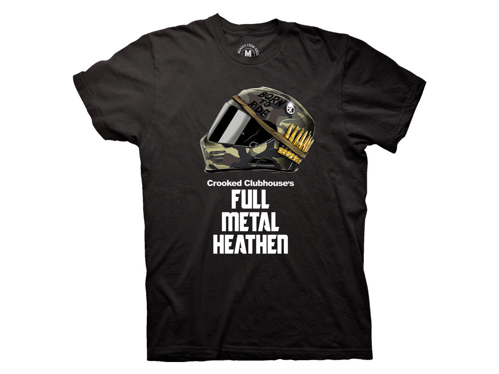 Crooked Clubhouse Black Full Metal Short Sleeve Tee. XX-Large.