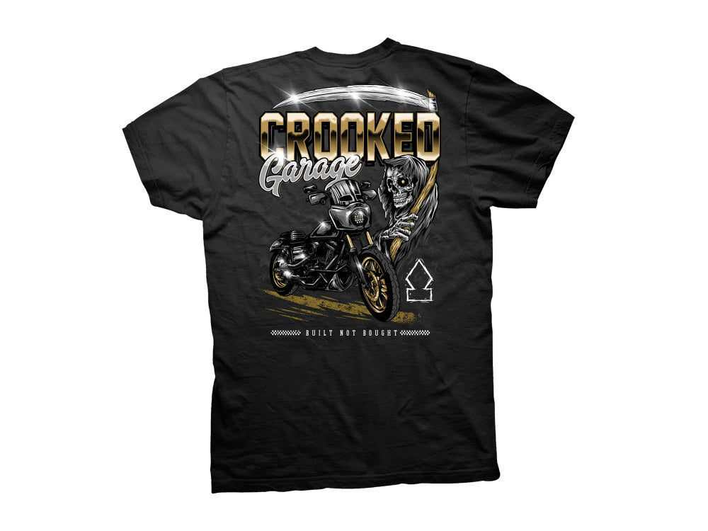 Crooked Clubhouse Black Gold Ripper Short Sleeve Tee. X-Large.