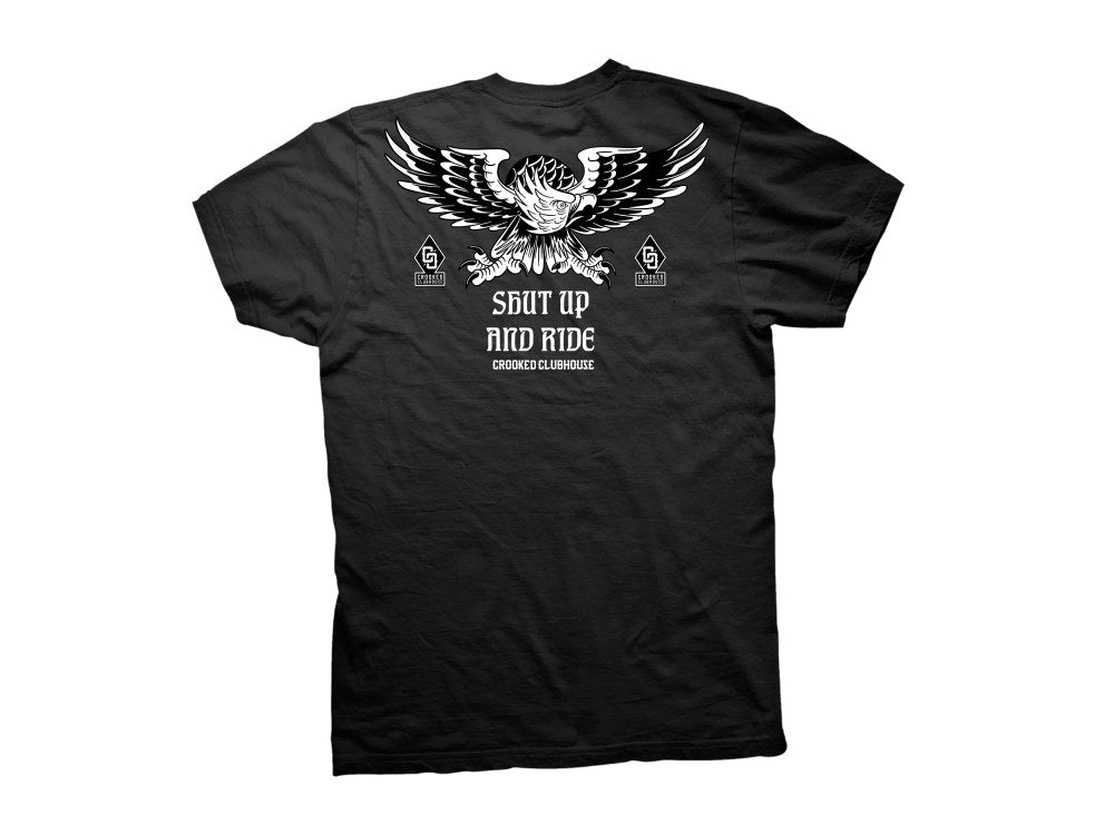Crooked Clubhouse Shut Up And Ride 3 Short Sleeve Tee. XX-Large.