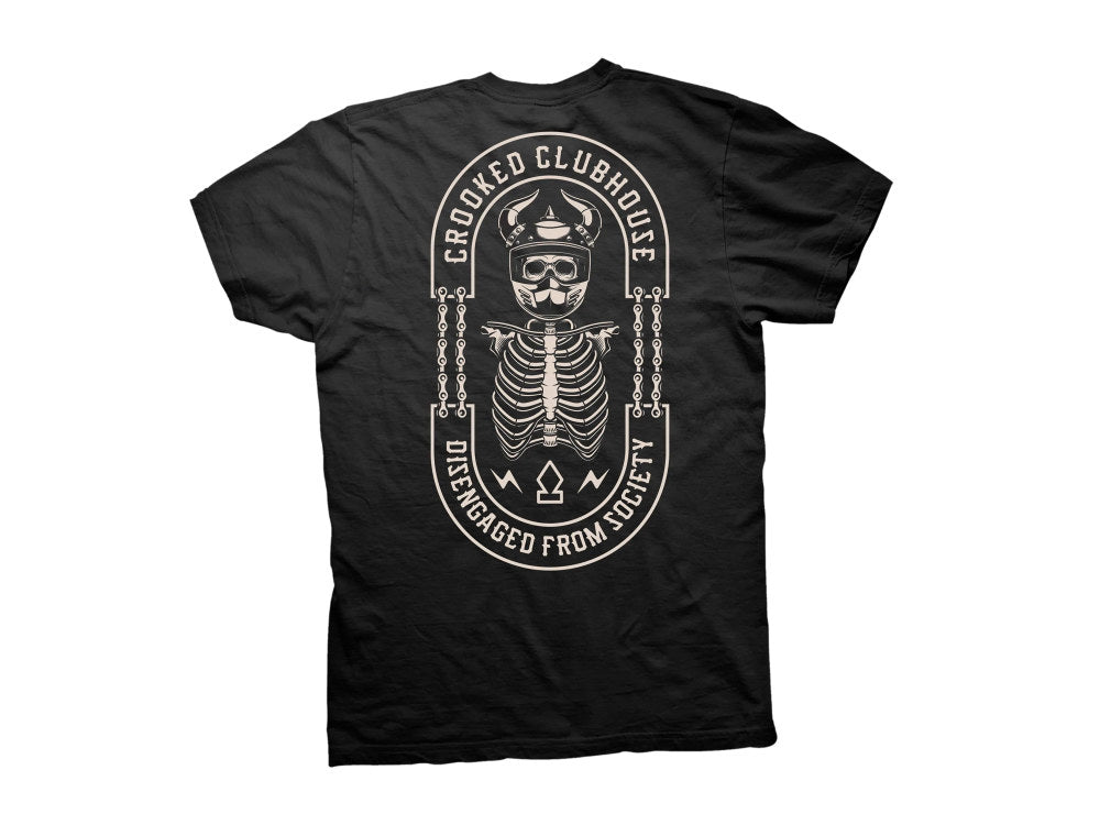 Crooked Clubhouse Black Valhalla Short Sleeve Tee. Large.