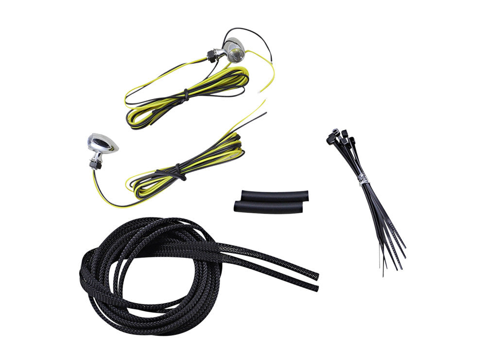 Micro Bullet Single Function Turn Signals – Amber Turn – Chrome.