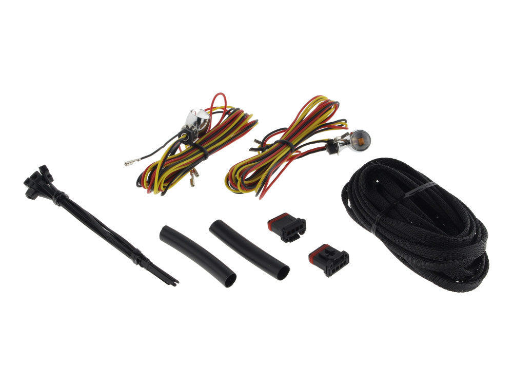 Micro Bullet Dual Function Rear Turn Signals – Red Brake & Amber Turn – Chrome.