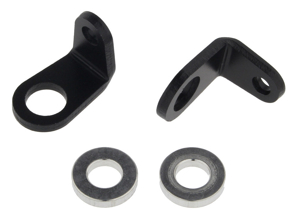 Micro Bullet Front Turn Signal Mounting Brackets – ‘L’ Bend – Black.