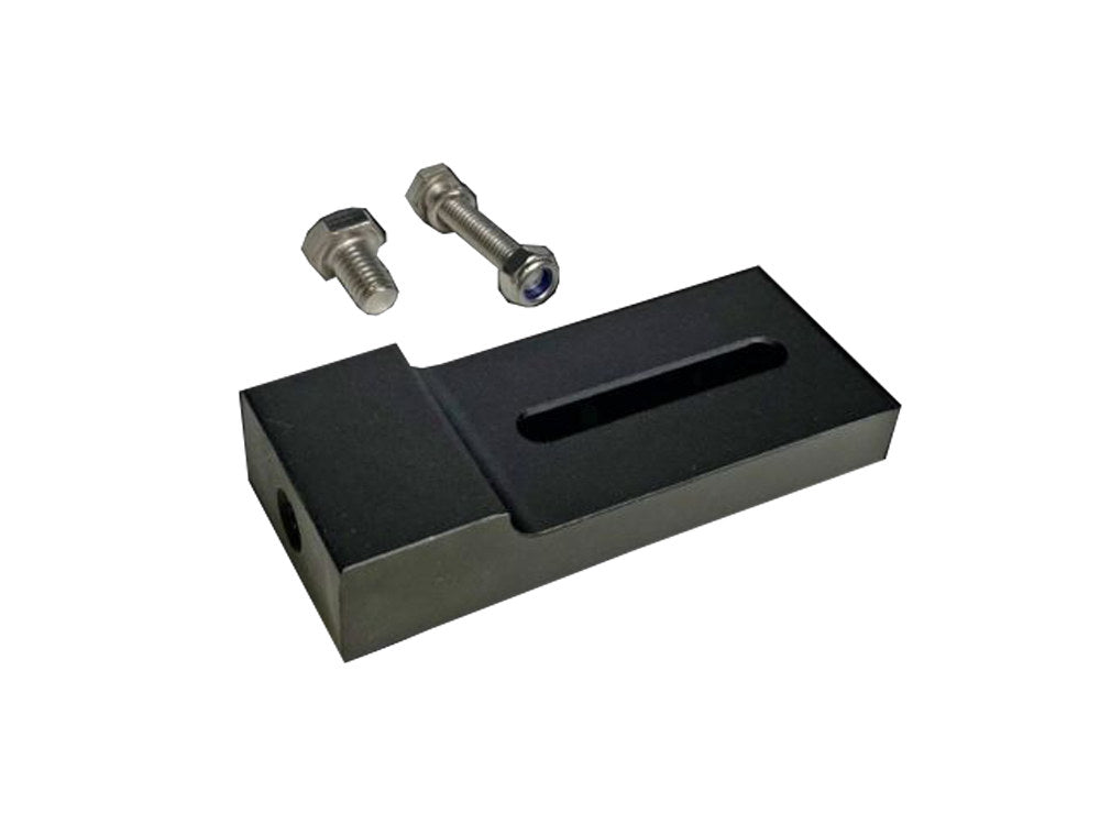 LED Driving Light Bar Extension Block – Black. Fits Models with 39mm Front Ends, Dyna 1991-2005, Sportster 1987-2021 & FXR 1987-1994.