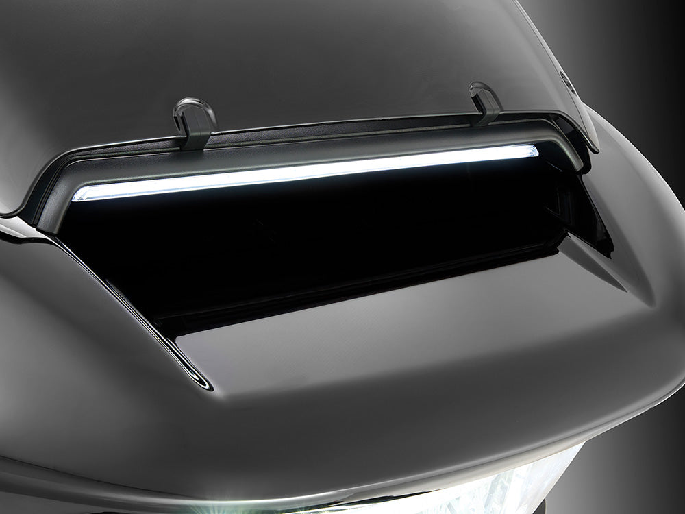 LED Fairing Vent Insert With Amber & White LED’s – Gloss Black with Smoked Lens. Fits Road Glide 2024up & CVO Roadglide (inc ‘STin.) 2023up.