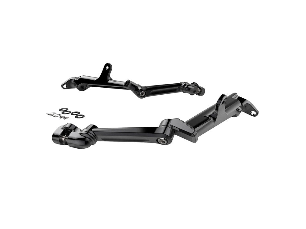 Extended Length Frame Mounted, Adjustable Cruise Arm Highway Peg – Black. Fits Touring 2009up