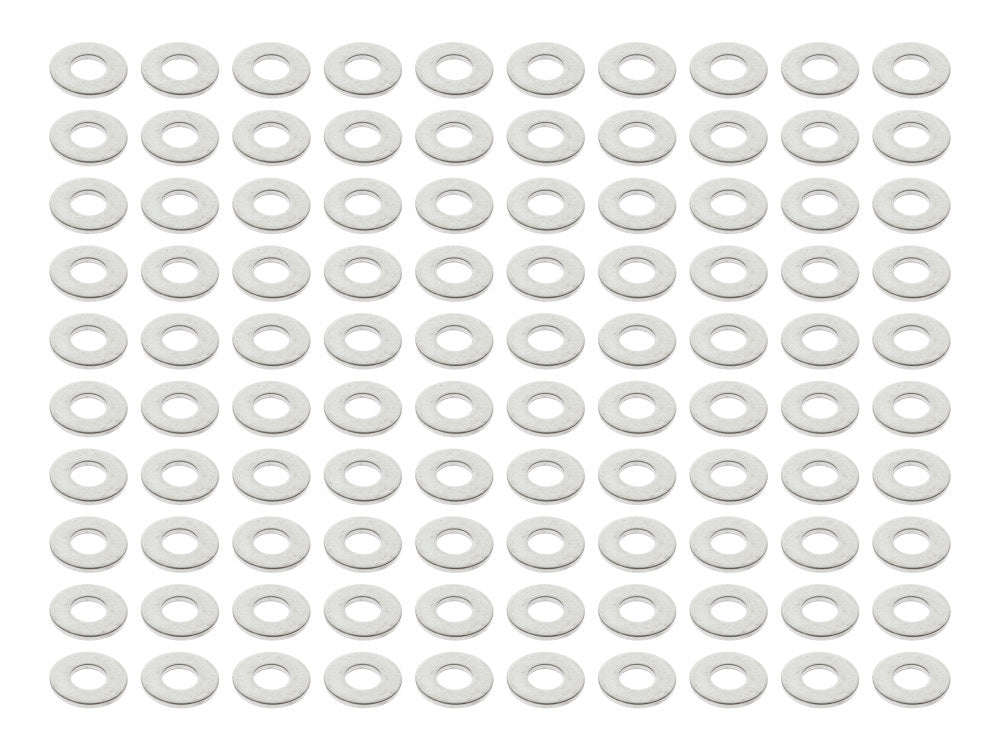 1/4in. Flat Washer – Chrome. Pack of 100.