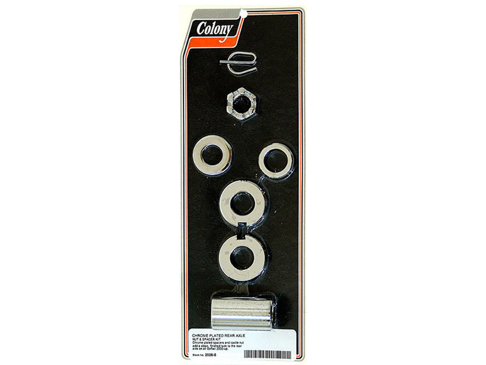 Rear Axle Spacer Kit – Chrome. Fits Softail 2000-2007
