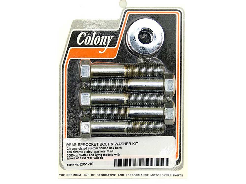 Rear Pulley or Sprocket Bolts – Chrome Hex Head. 7/16in.-14 x 2.25in.