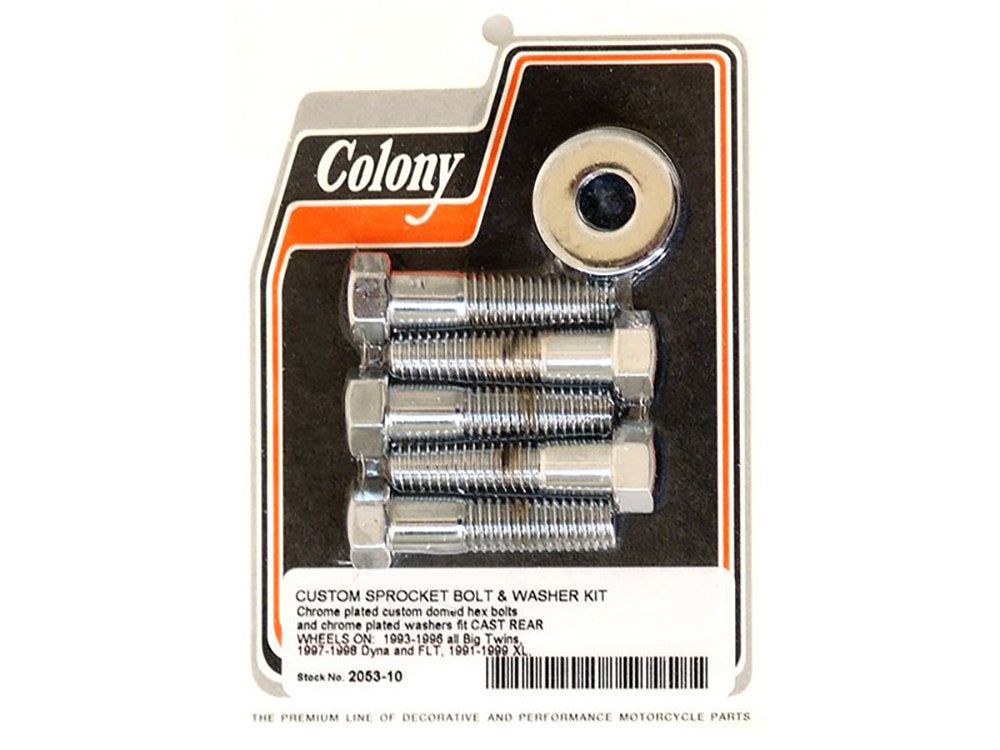 Rear Pulley or Sprocket Bolts – Chrome Hex Head. 7/16in.-14 x 1.75in.