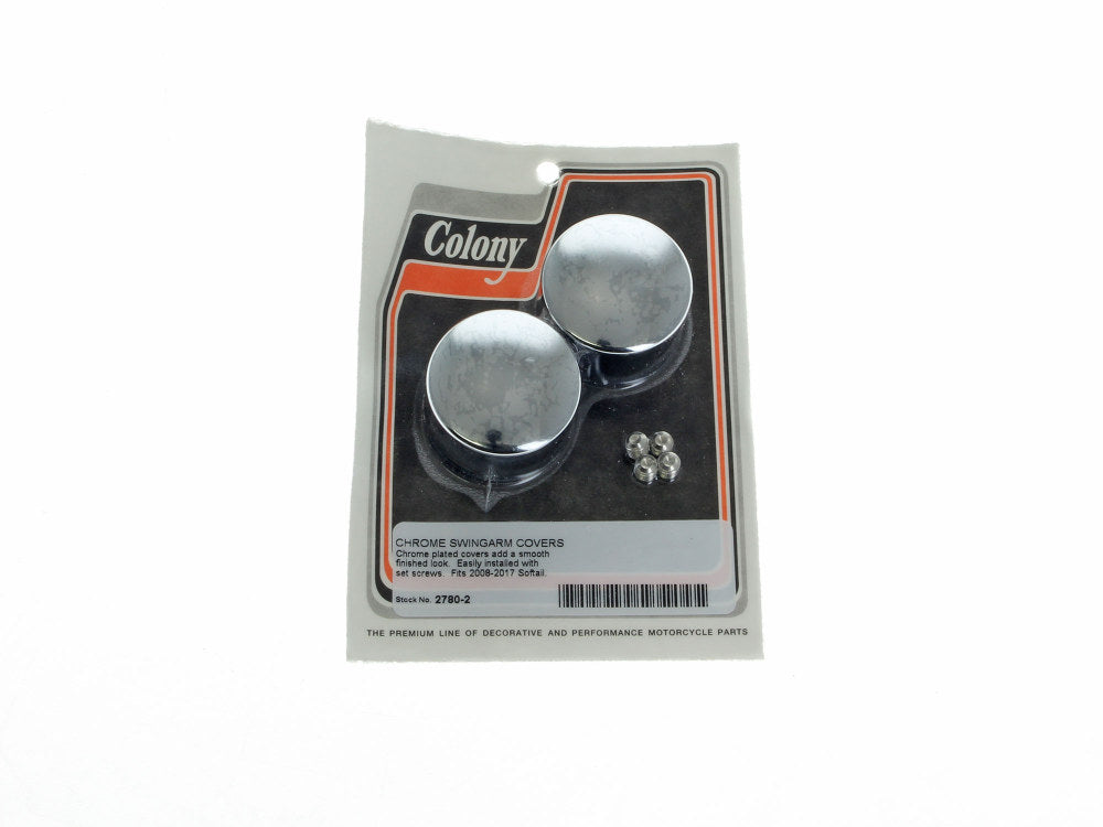 Swingarm Pivot Bolt Covers – Chrome. Fits Softail 2008-2017. Excludes Rocker & Breakout Models.