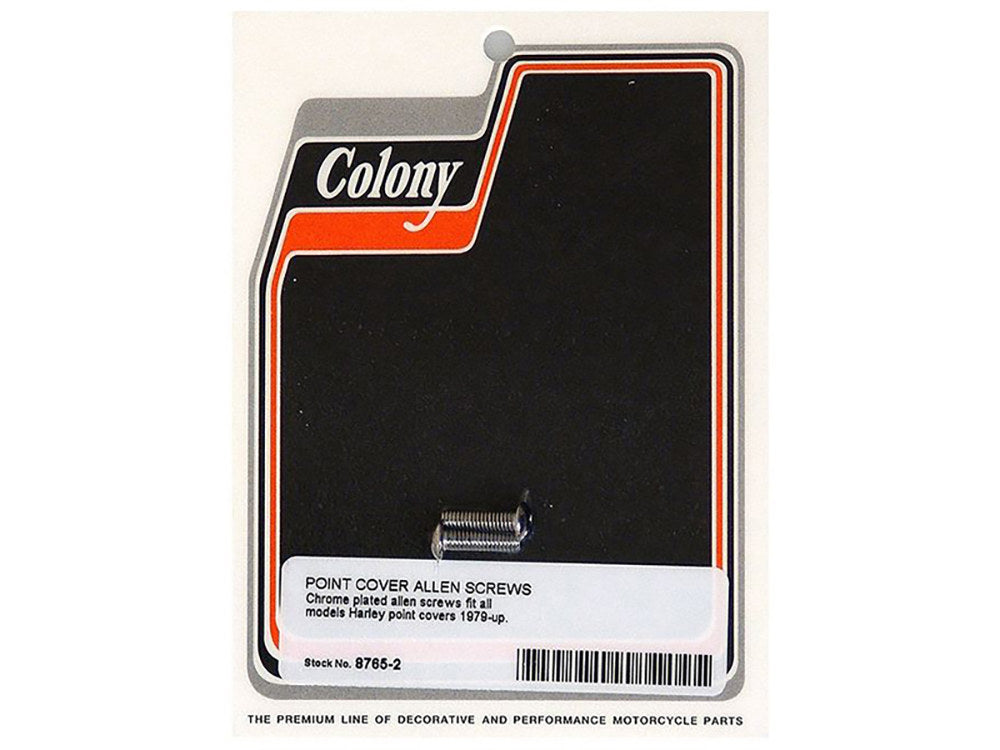 Points Cover Bolts – Chrome. Fits Big Twin 1979-1999.
