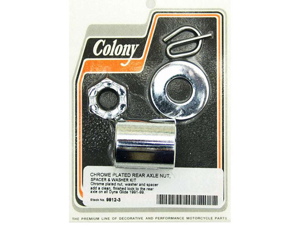 Rear Axle Spacer Kit – Chrome. Fits Dyna 1991-1999