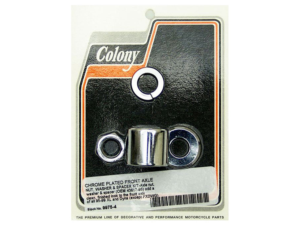 Front Axle Spacer Kit – Chrome. Fits Dyna 1995-1999 & Sportster 1995-1999