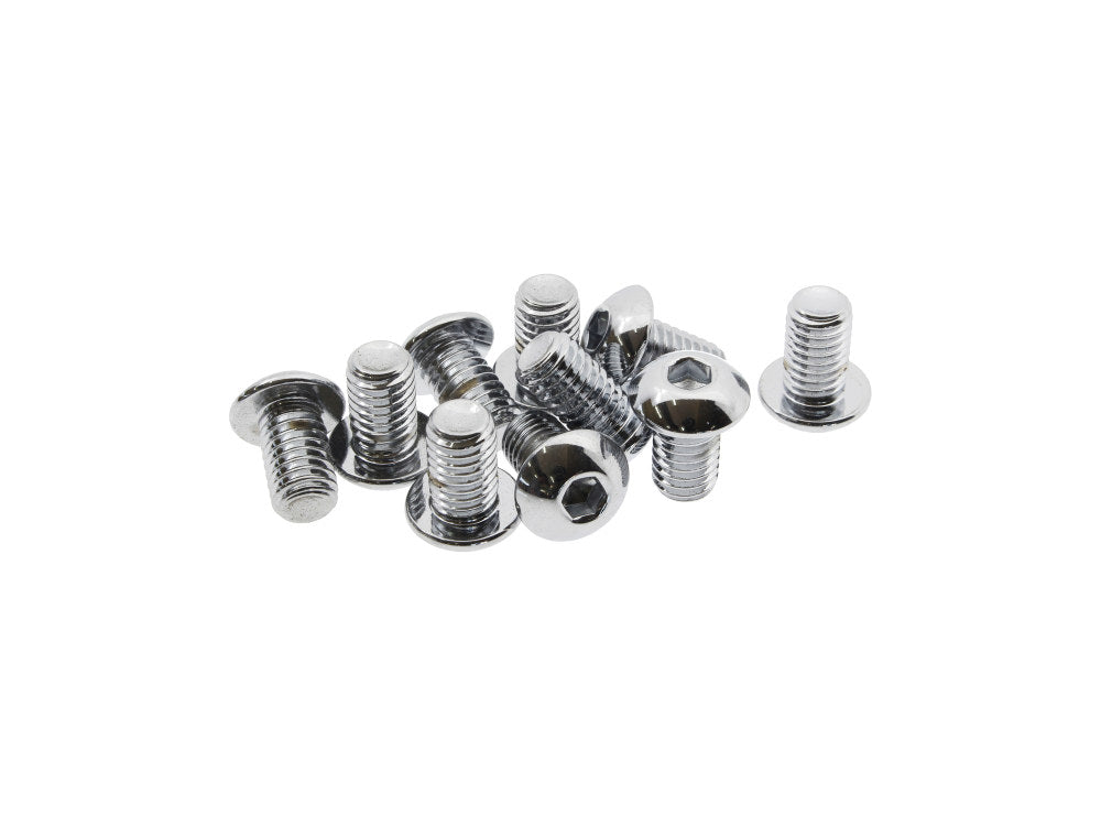 3/8-16 x 5/8in. UNC Button Head Allen Bolts – Chrome. Pack 10.