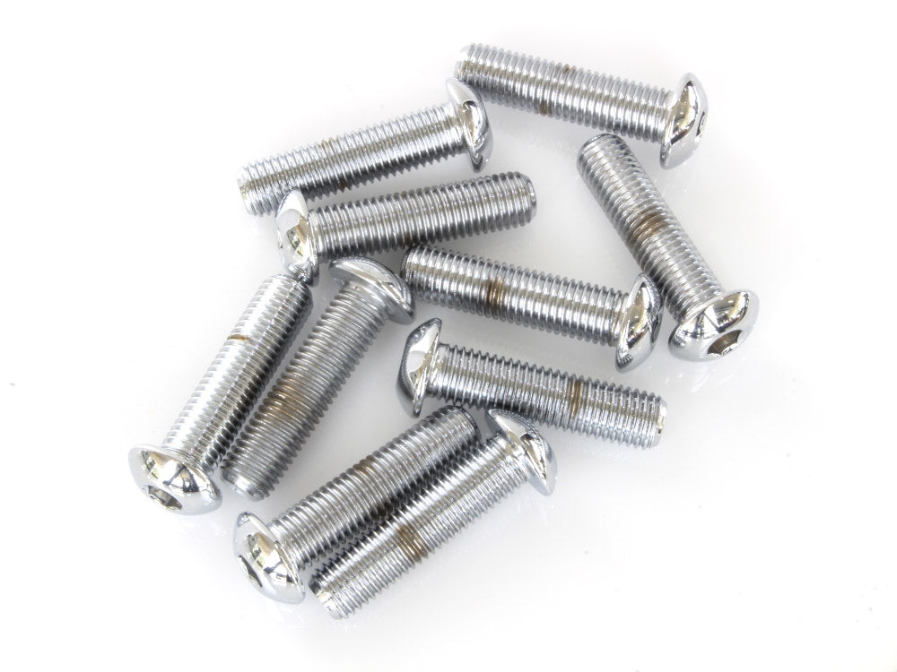 5/16-24 x 1/4in. UNF Button Head Allen Bolts – Chrome. Pack 10.