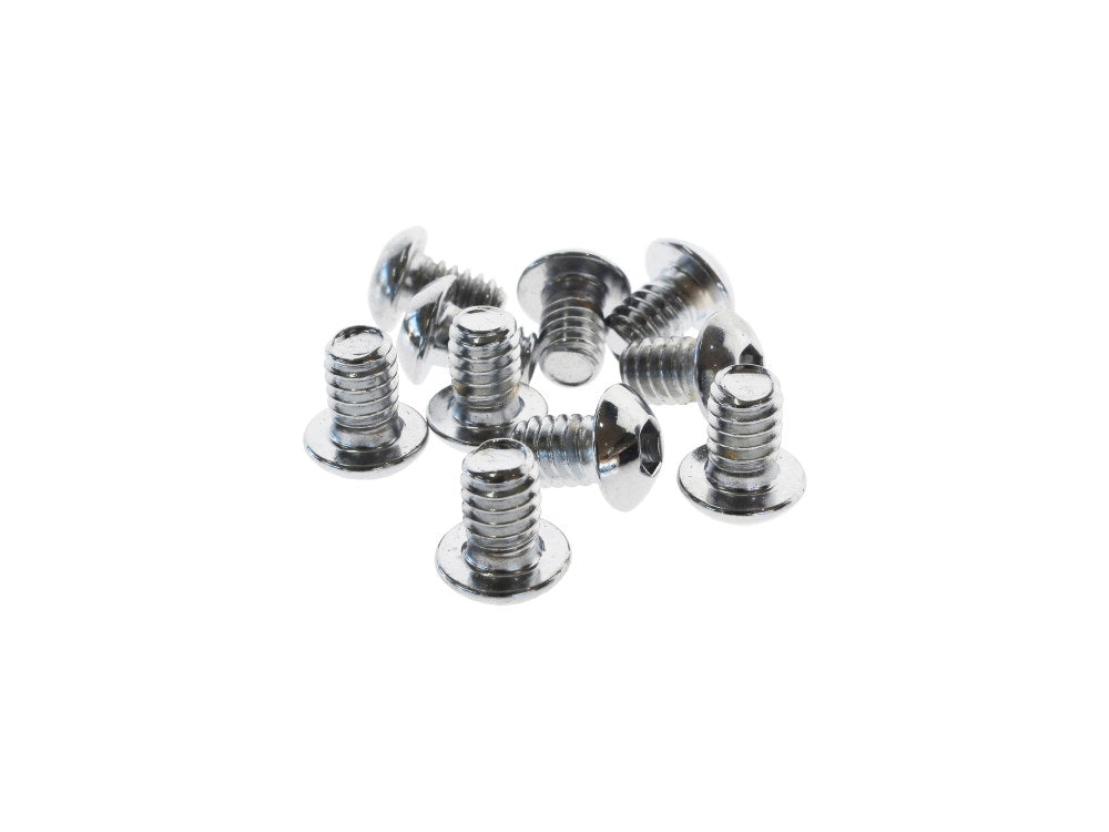 1/4-20 x 3/8in. UNC Button Head Allen Bolts – Chrome. Pack 10.