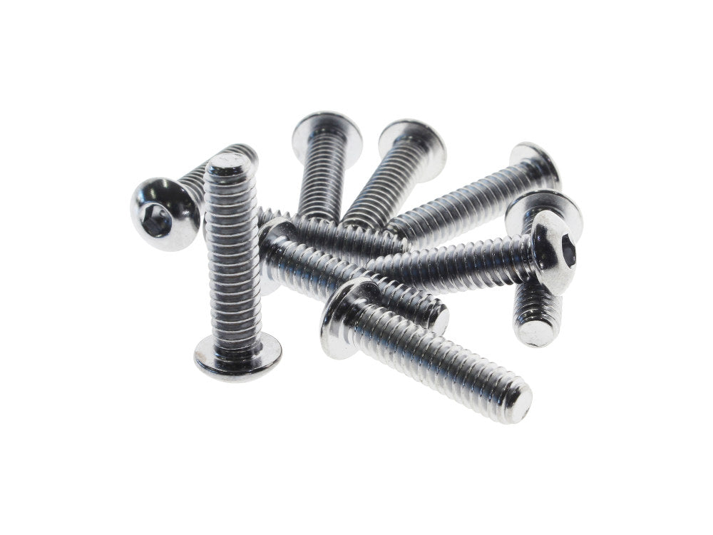 1/4-20 x 1in. UNC Button Head Allen Bolts – Chrome. Pack 10.